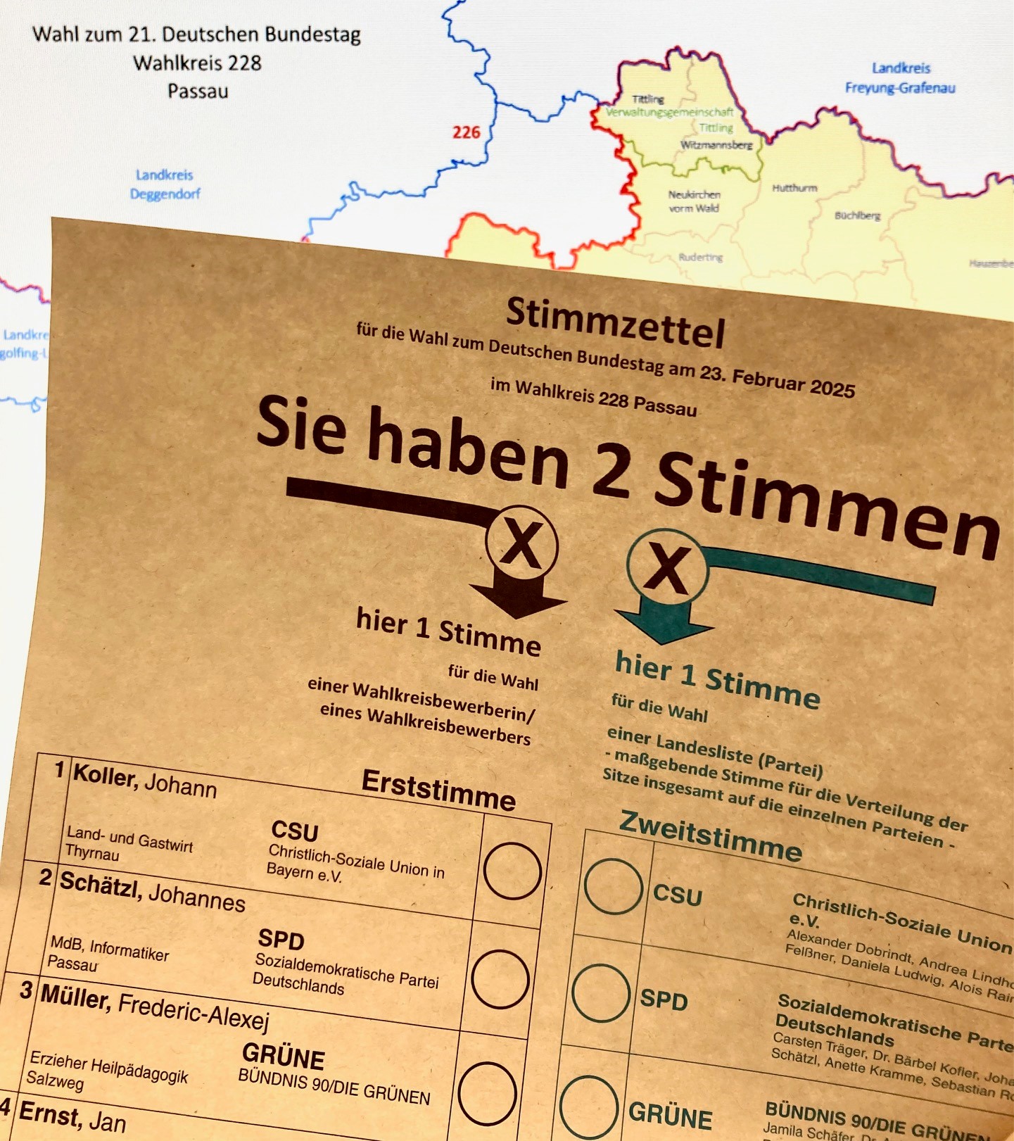 Bundstagswahl 2025 wahlzettel muster