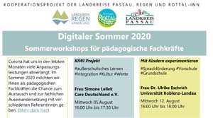 Digitaler Sommer 2020 - Workshops für pädagogische Fachkräfte